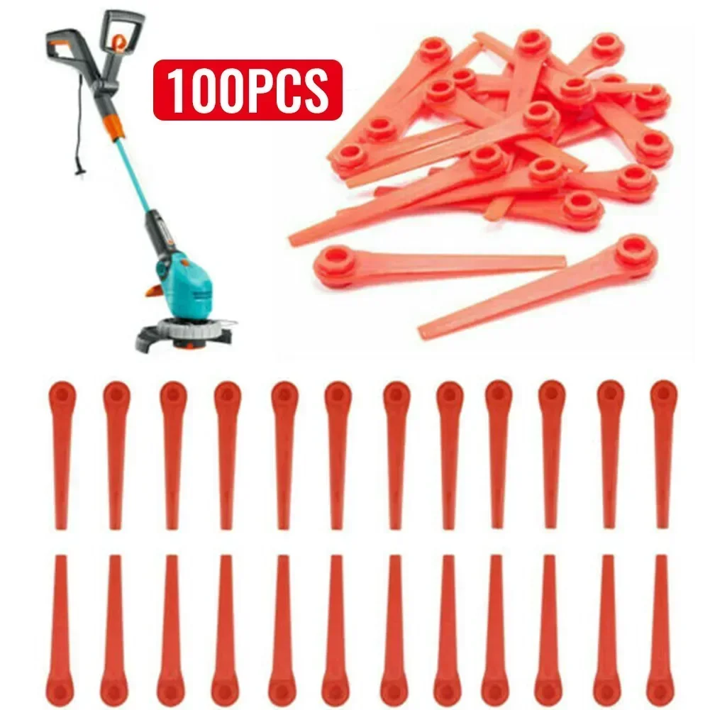 100Pcs Brushcutter Plastic Blades Grass Trimmer Head For GARDENA RotorCut ComfortCut AccuCut Strimmer Lawn Mower grass trimmer head grass trimmer lawn mower trimmer blade aluminum trimmer head grass trimmer line