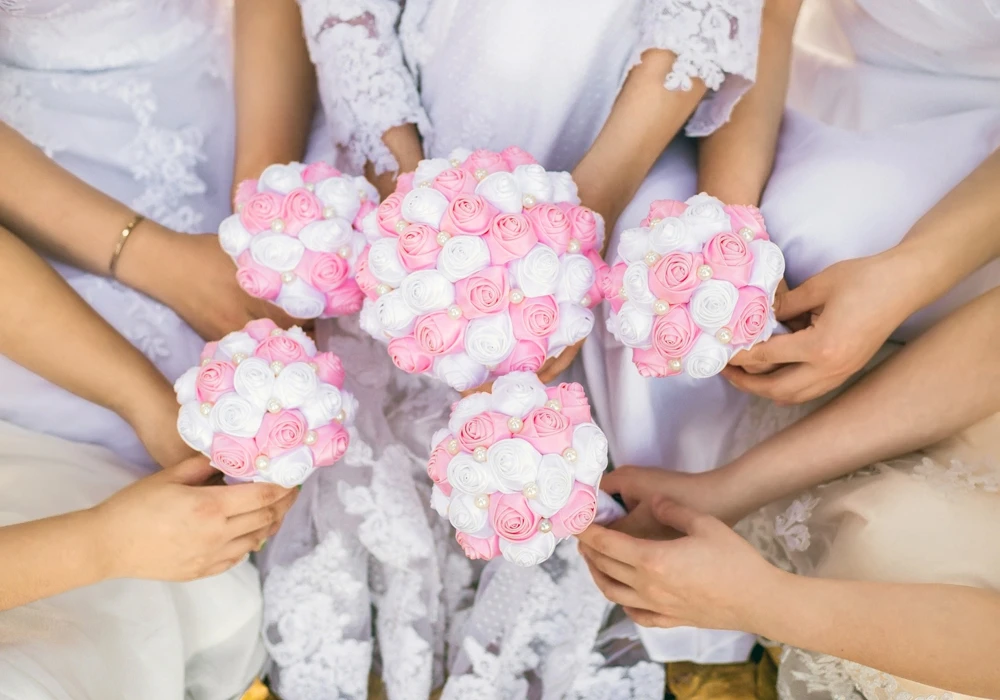 Bouquets de Noiva Artificial de Flores Bouquet de Noiva Pérola para a Noiva Boêmio Chique Casamento Bouquet Rosa 5 Computers & Electronics
