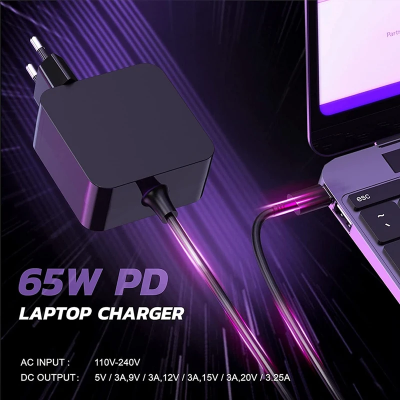 , ƺ , , Ʈ CŸ PD   ġ, EU ÷, 100W USB C   ġ AC 
