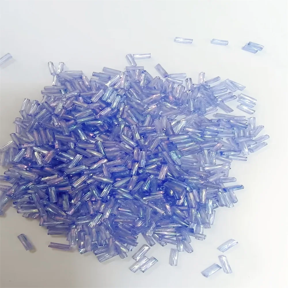 Vibrant Twisted Glass Bugle Beads for Jewelry and Garment Design (300 Pieces)