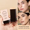Lightweight Cream Foundation Stick with Brush,Velvet Moist Light Concealer Foundation Longlasting Flawless Face Makeup Cosmetics 6