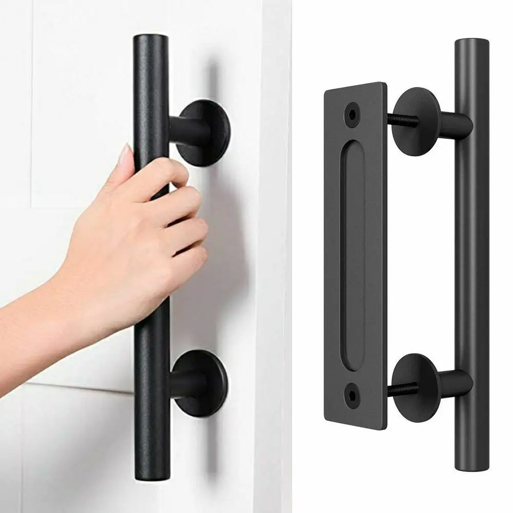Description Picture 3 of itemFor Interior And Exterior Doors Door Handle Pull Flush Handle For Doors Gate Hardware Set Matte Black Resist To Rust