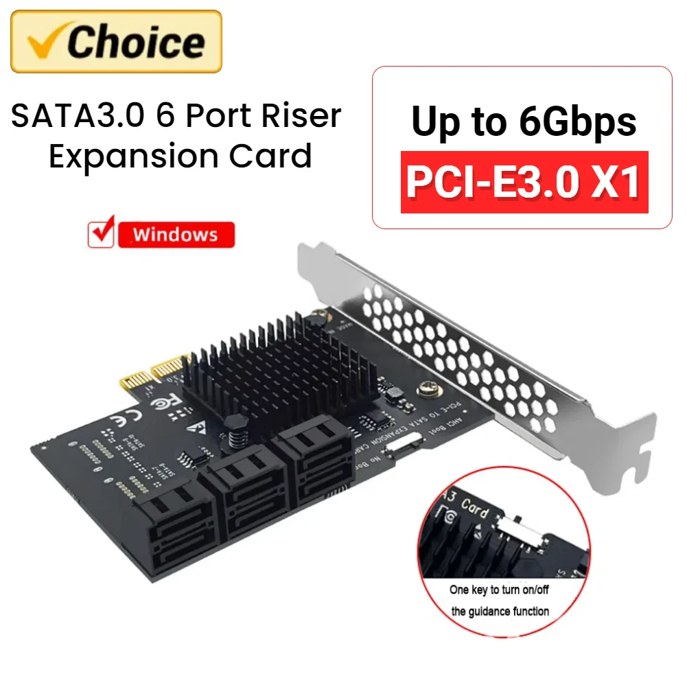PCIe Adapter Card PCIe Expansion Card SA3112J PCIE Adapter 2/6/12/16/20 Port PCI-Express to SATA 3.0 Expansion Card
