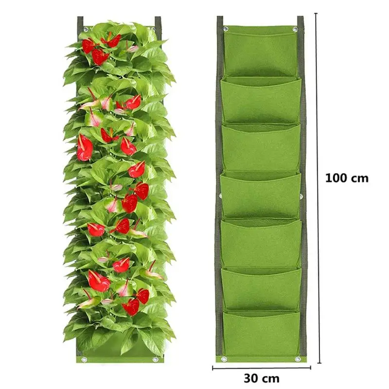 Hanging Vertical Garden Planter Bag for Indoor & Outdoor Herb Gardens