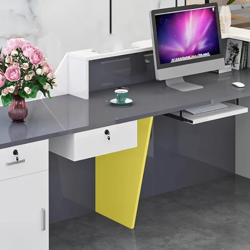 Front Counter Reception Desks Trendy Modern Design Luxury Nordic Reception Desks Simple Beauty Mostrador Commercial Furniture