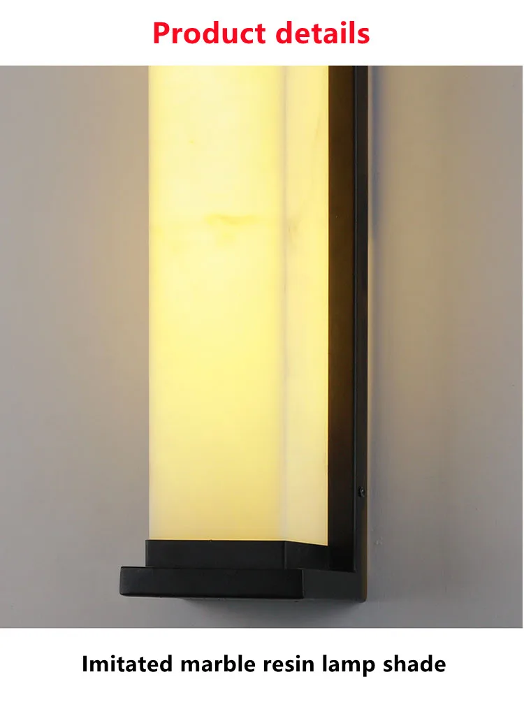 Description Picture 4 of itemModern Stainless Steel LED Wall Light Waterproof IP65 85~265V Lmitated Marble Porch Lamp For Outdoor street path sconce Lighting