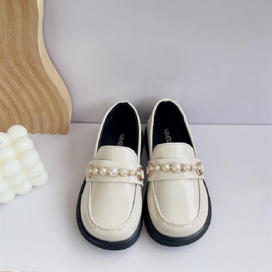 Children Leather Shoes Autumn Princess Dress Loafers Baby Toddler Flats Breathable Moccasins Kids Non-Slip Mary Janes 21-36 mary janes spring elegant kids shoe girl s sweet love heart glitter stylish sparkly children ballet flats sliver 21 30