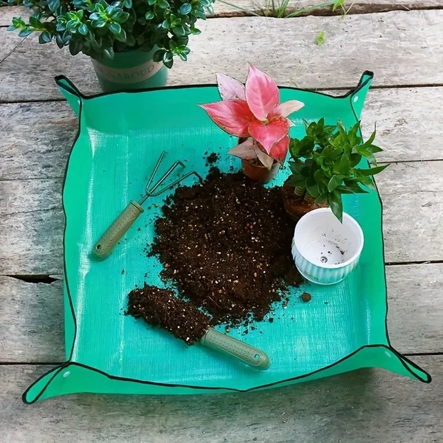 1Pc Flower Pots Transplanting Mats Gardening Planting Mat Pe Plant Repotting Mat Foldable Waterproof Gardening Potting Pad 4