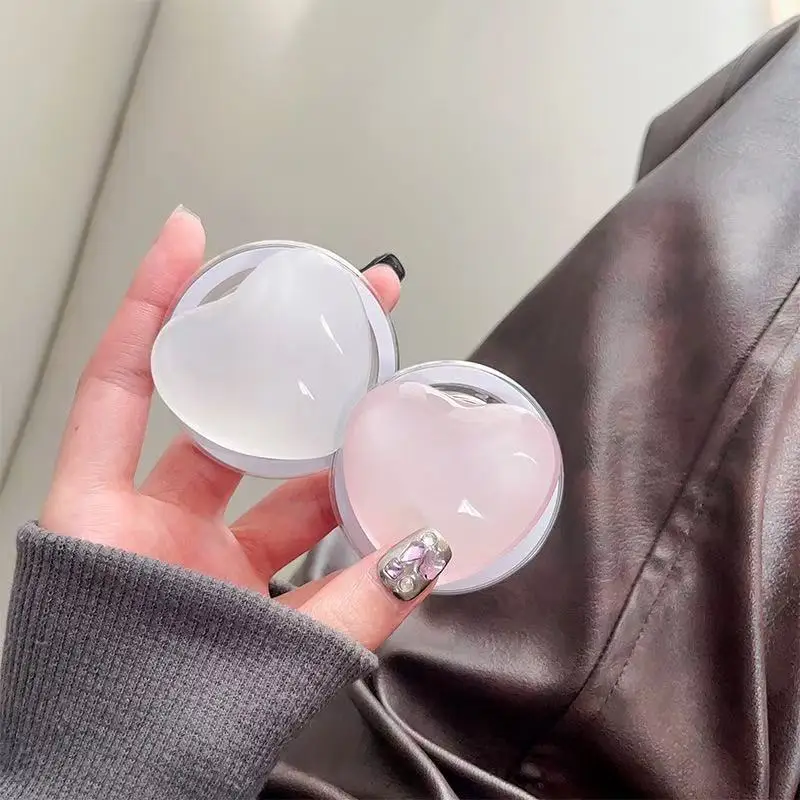 Solid Color Heart Pop Socket Phone Grip & Expandable Kickstand