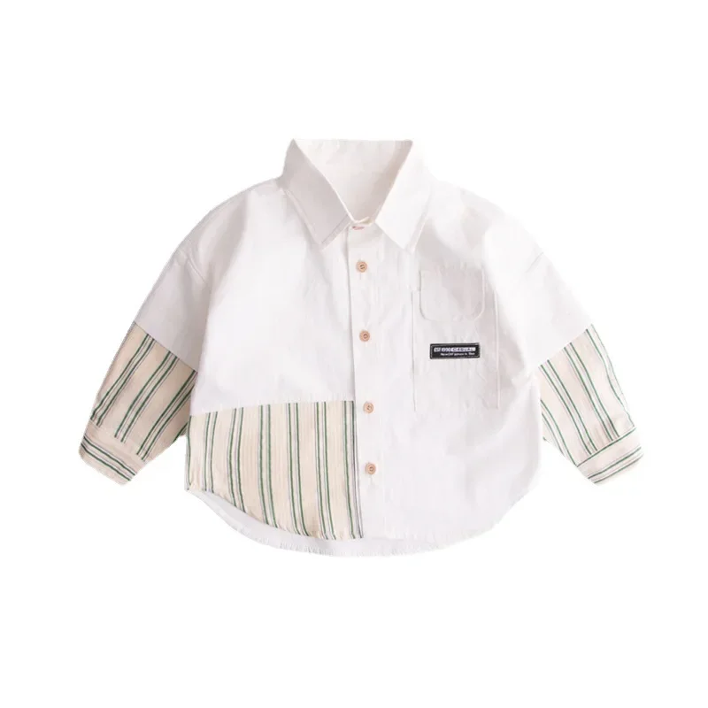 Long Sleeve Children's Shirt Striped Spring Autumn Baby Top Collar Toddler Boys' Clothing New Hot Sale Of The Season Kids' Fashi