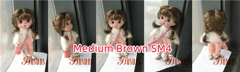 OB11 Doll wigs JD656 5-6"13-15cm Short Twins Braid Slim Bang BJD Hair Princess Ana Synthetic mohair Wig Lati Yellow Accessories
