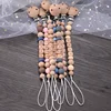 Baby Pacifier Clips Silicone Wooden Beech Beads Anti-Lost Pacifier Chain for Dummy Nipple Holder BPA Free not Personalized 2