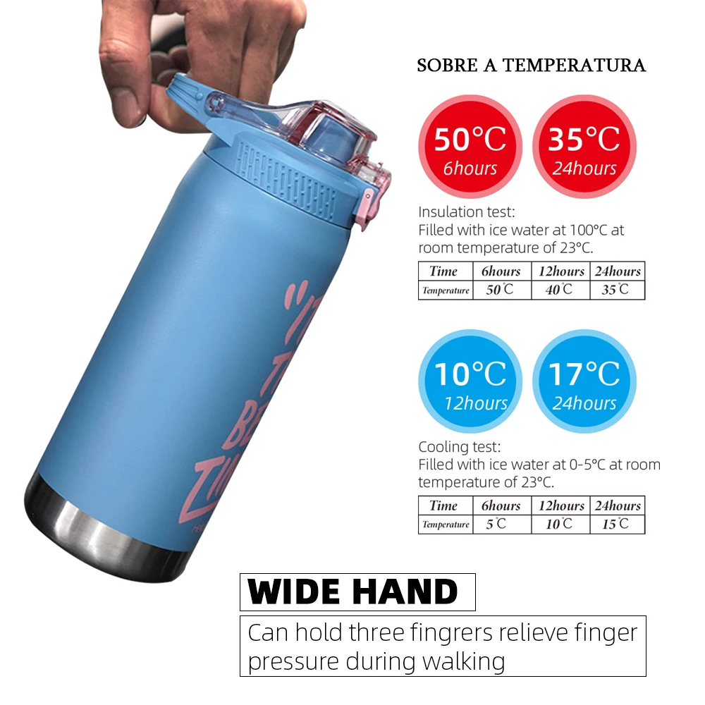 Tasse Thermische Becher Wasser Thermos Flasche Mit Stroh Edelstahl