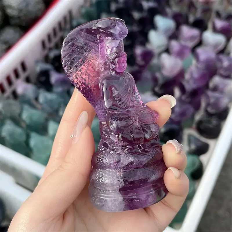 Natural Fluorite Sakyamuni Buddha Carving Polished Reiki Healing Fengshui High Quality Room Decor Energy Gift 1PCS 2