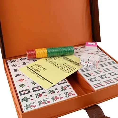 

Chinese Numbered X-Large Tiles Mahjong Set. 144 Tiles 1.5 " Easy-to-Read Game Set / Complete Set Weighs 13 pounds. Gift / Bi