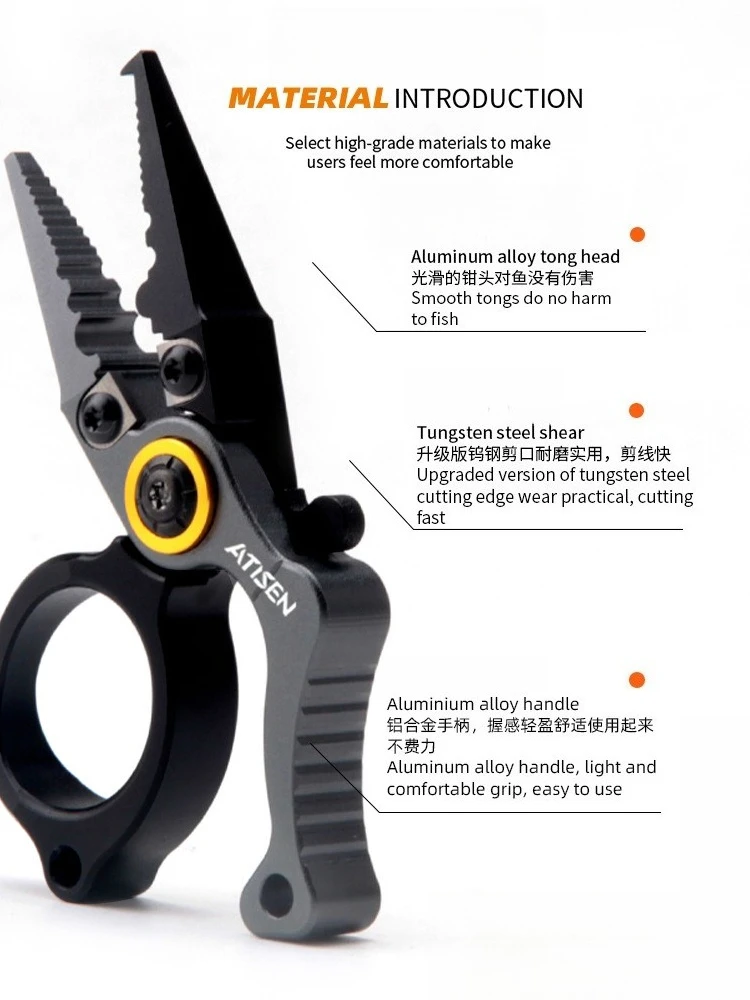 Description Picture 3 of itemMini Aluminum Alloy Fishing PliersLure Pliers RingOpeners Fishing Multitool Hook Remover Braided Pesca Fishing Line Accesorios