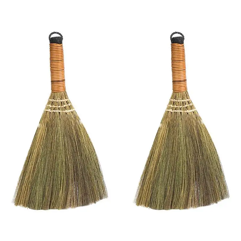 

Heavy- Duty Upright Broom 2pcs Wooden Handle Natural Broom Heavy Duty Broom Corn Bristles Outdoor Dust Cleaning supplies