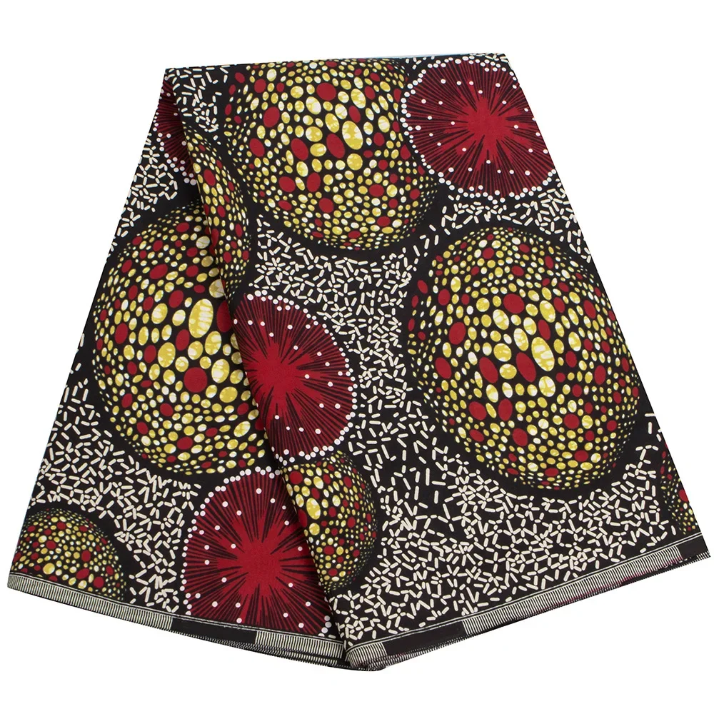 Latest African Wax Prints Fabric Guaranteed Veritable Real Wax Ankara 6Yards African Cotton Fabric For Party Dress