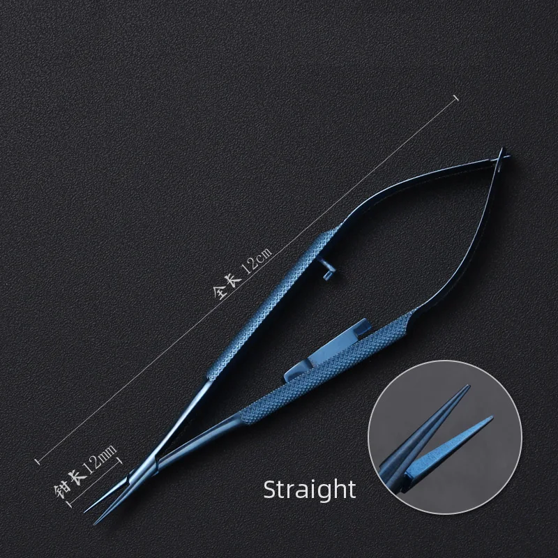 Titanium Castroviejo Needle Holders 11mm tip Dental forceps Orthodontic Surgical holding forceps Straight/curved eye instruments castroviejo needle holders with lock straight curved tip tweezer clip forceps titanium eyelid tools