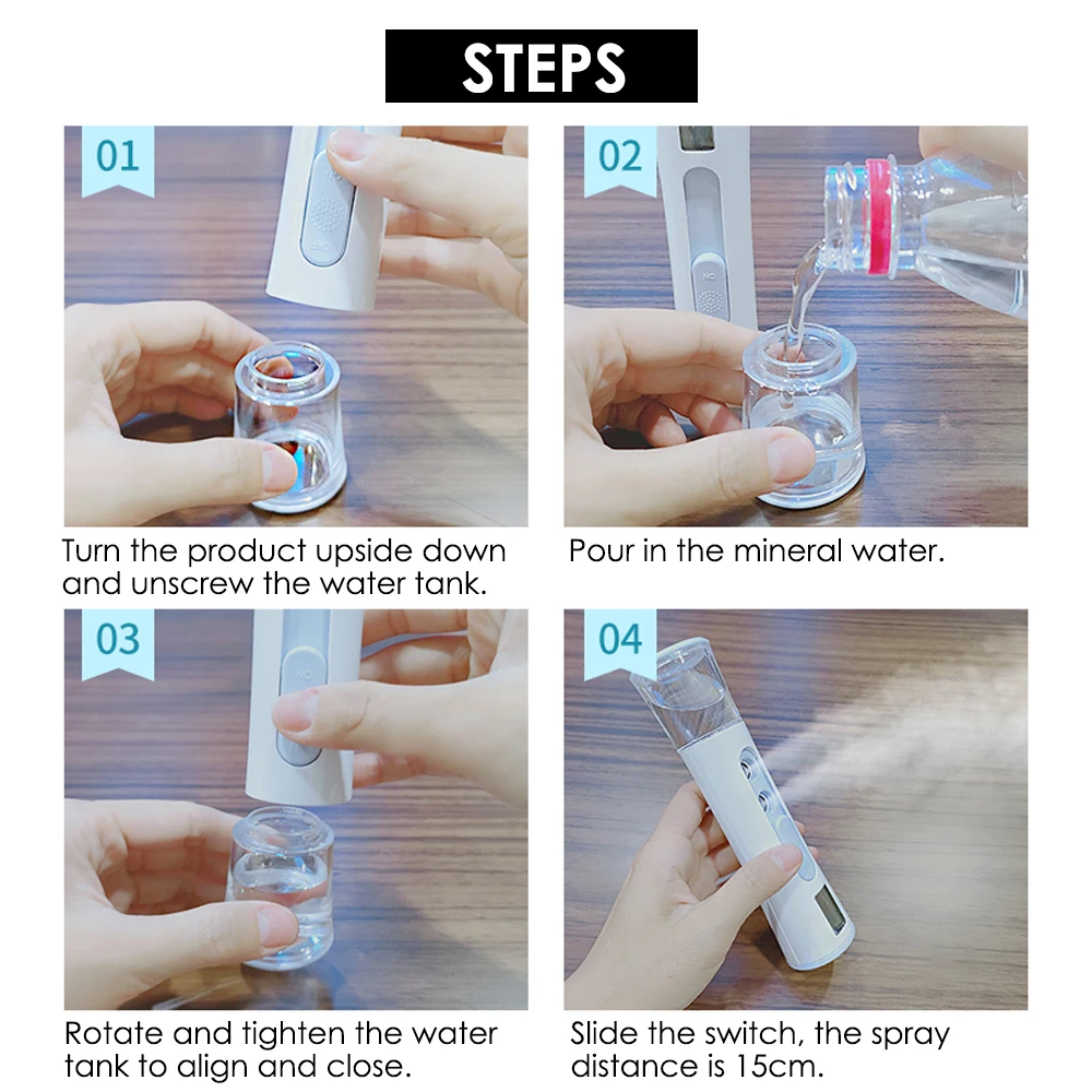 Nano Mist Sprayer Hydrating Humidifier Facial Steamer