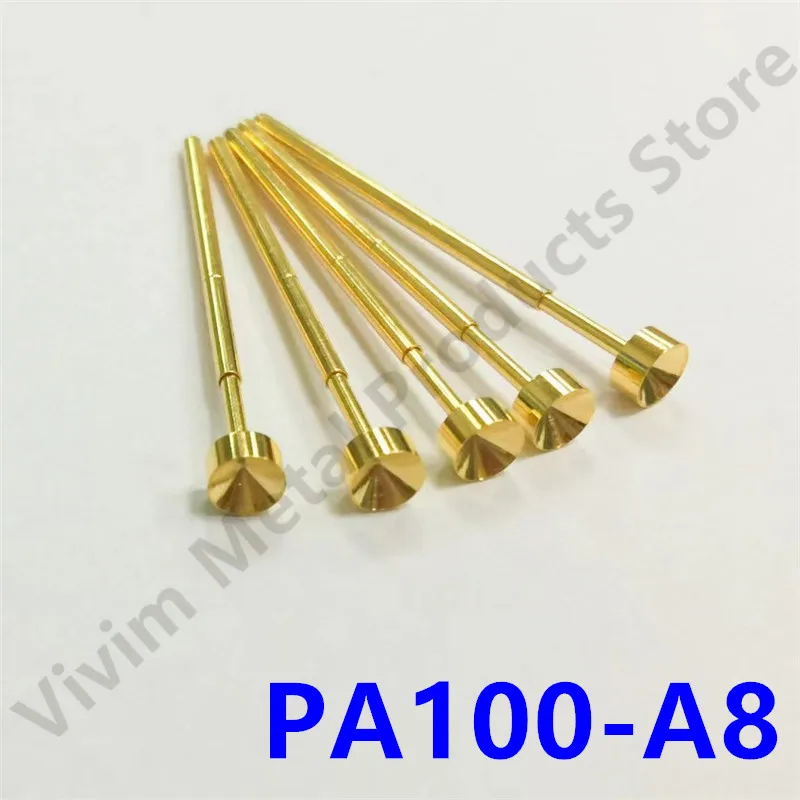 

10/20/100PCS PA100-A8 Spring Test Probe Test Pin 33.35mm Gold-plated Head P100-A Head Dia 4.0mm Pogo Pin Tool P100-A8