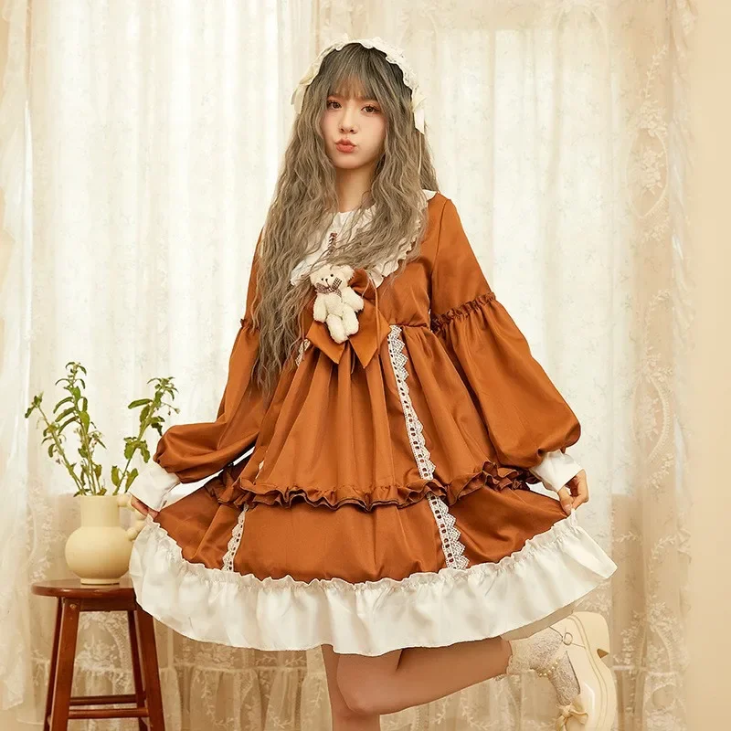 Maid Lolita Chemise Cosplay Role Playing Costumes for Party Club Stage Apparel Bow Ties Ball Gowns Waitress Uniform Plus