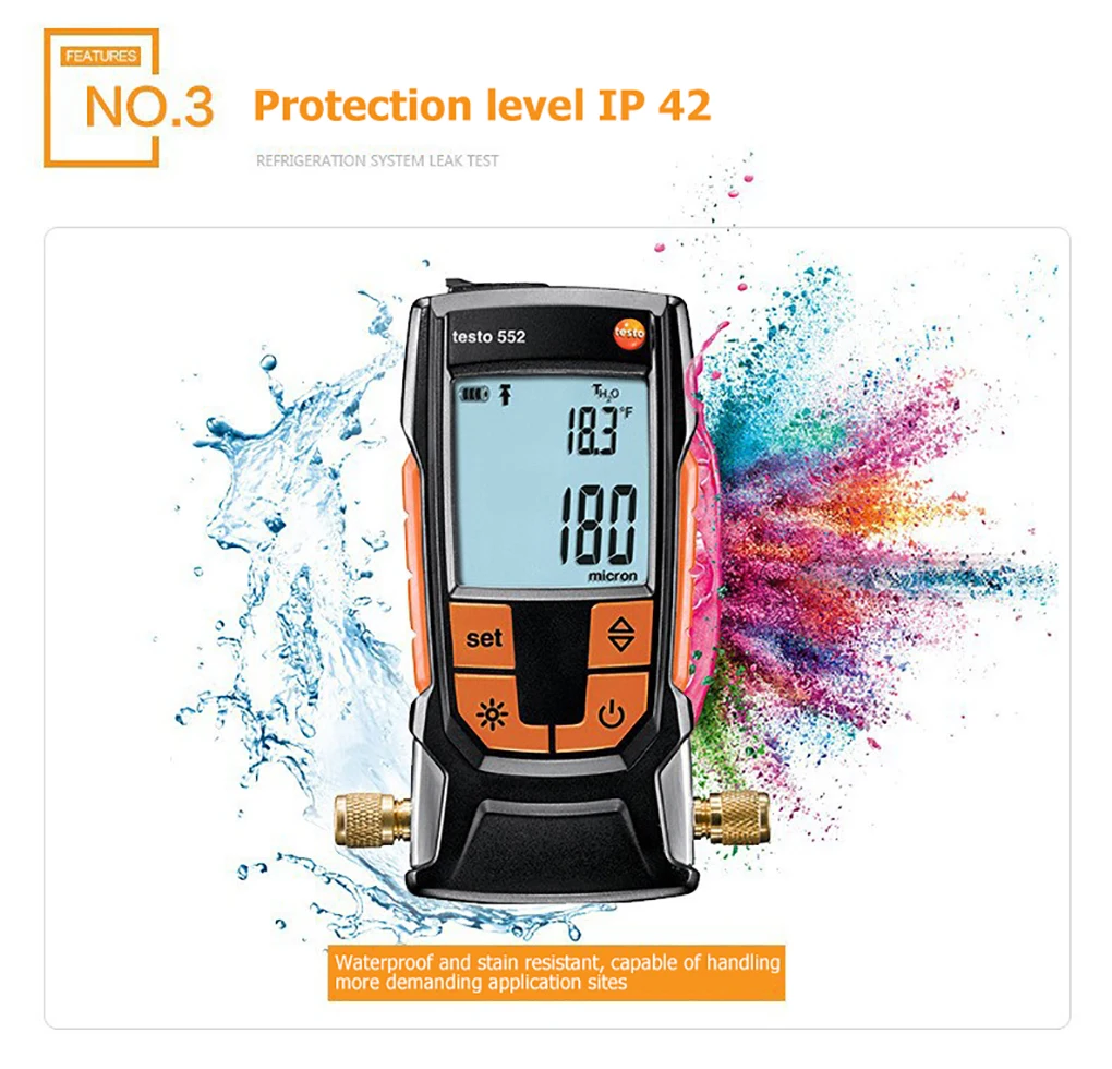 Testo 552 Digital Vacuum Gauge High Precision Vacuum Measuring Instrument Electr