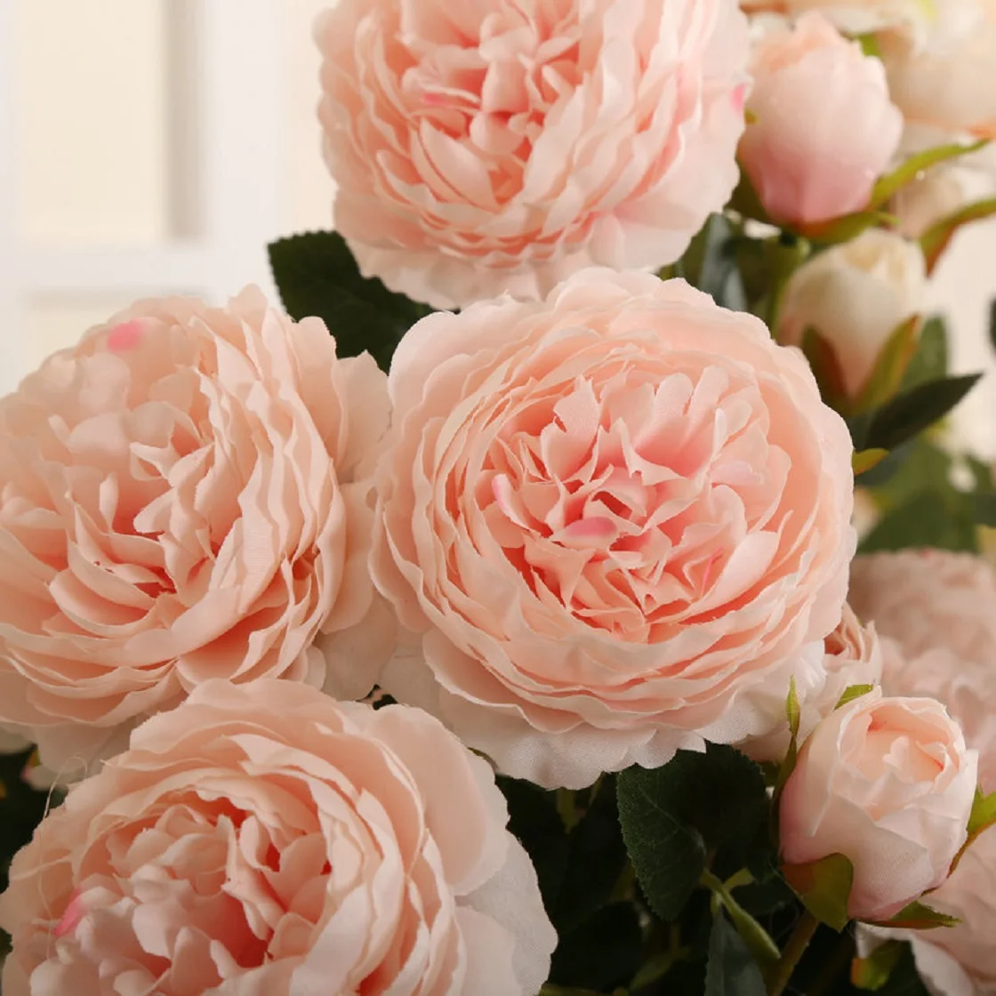 

Three headed foreign peony artificial silk flower simulation flower household wedding hotel living room table decoration