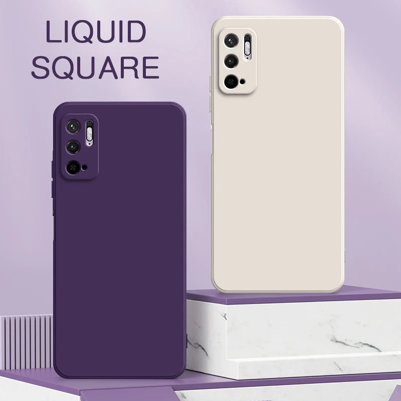 Original Square Liquid Shockproof Soft Silicone Phone Case