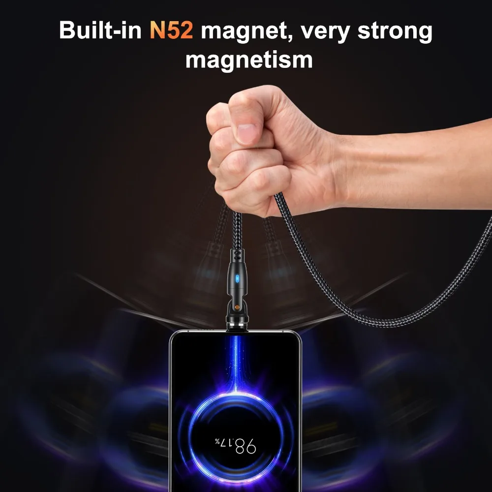 Revolutionary 9-Pin Magnetic USB Type C Cable - 3A Fast Charging & Data Transfer