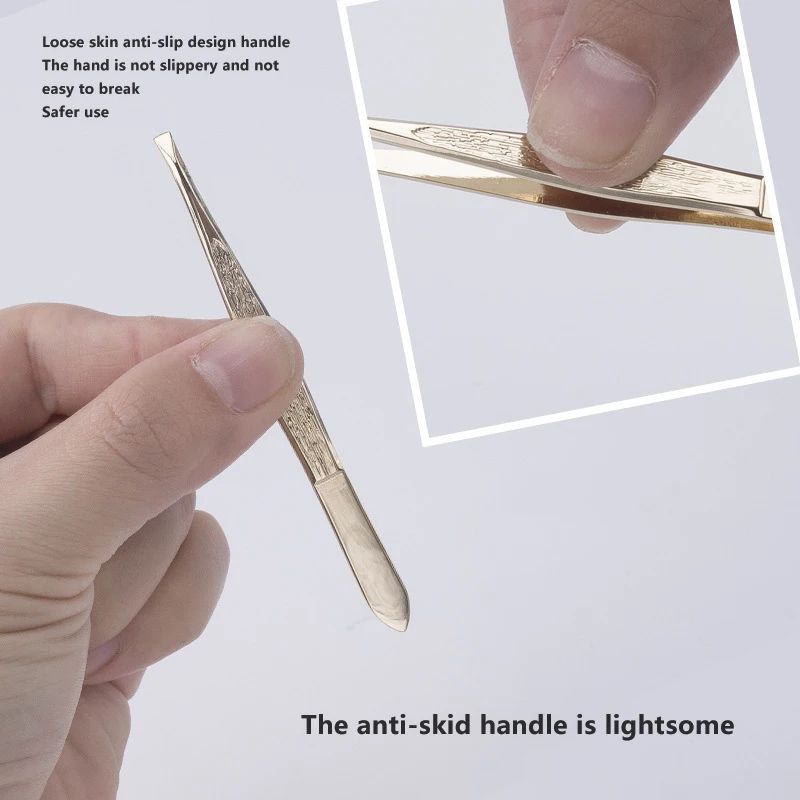 

Профессиональный золотистый пинцет для бровей, пинцет из нержавеющей стали для красоты волос и ресниц, инструмент для макияжа и удаления волос на лице