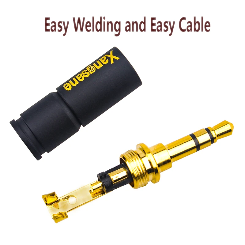 Hifi 3.5mm 플러그 DIY 헤드폰 케이블 잭 이어폰 스테레오 용접 헤드 HiFi 순수 구리 금도금