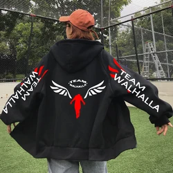 Unisex Anime Pullovers Tokyo Revengers Jacket Coat Cosplay Gambar Valhalla Zipper Anime Hoodie Fashion Casual Loose Zip Tops