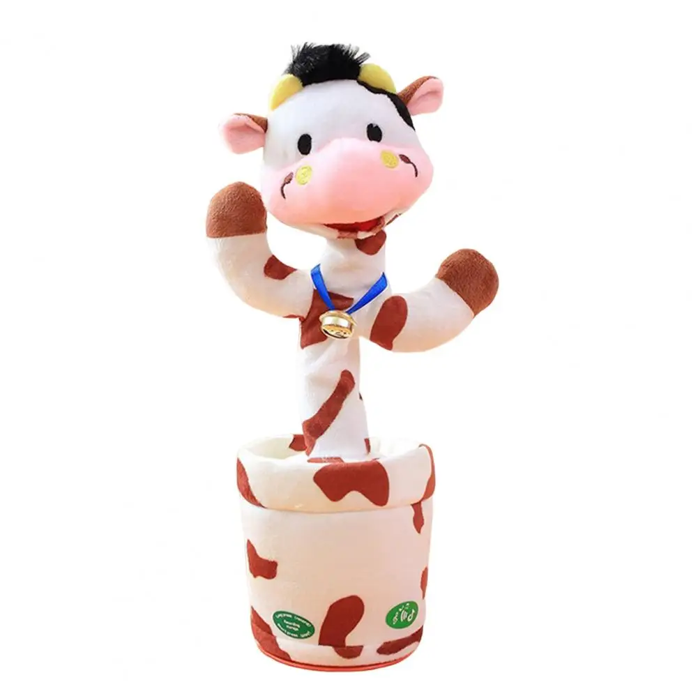Talking Cow Singing Dancing Interactive Toy Repeats What You Say Electric Shaking Cute Plush Toy Birthday Christmas Festival