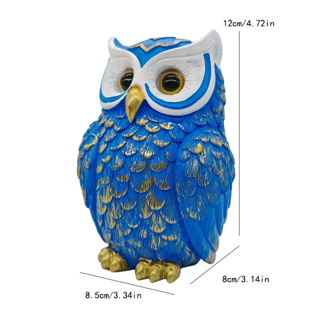 Europe Style Cute Owl Statue Decorative Resin Crafts Animal Statue Vintage Owl Figurine Office Table