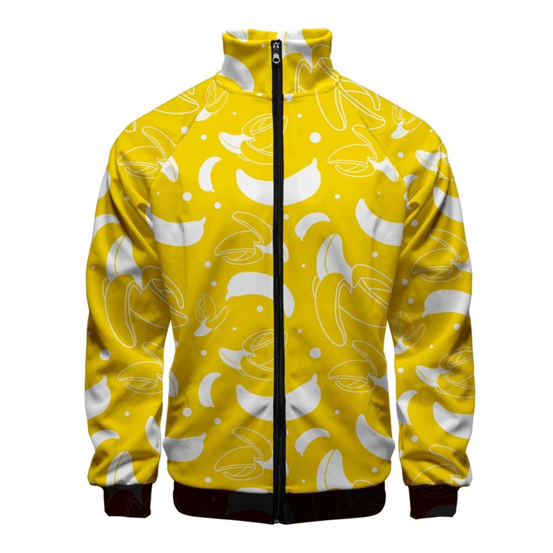 thumbnail image 1 of Chaqueta con cremallera y estampado 3D de frutas divertidas, chaquetas de manga larga para hombres y mujeres, ropa de moda con cuello alto, sudaderas casuales para hombres, abrigos para hombres, 1 of 5
