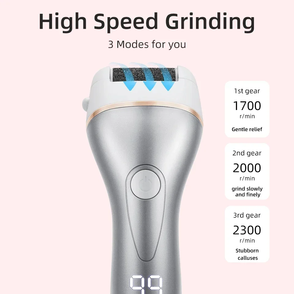 Rechargeable Electric Foot File Callus Remover Machine Pedicure Device Foot Care Tools Feet For Heels Remove Dead Skin pedicure 3