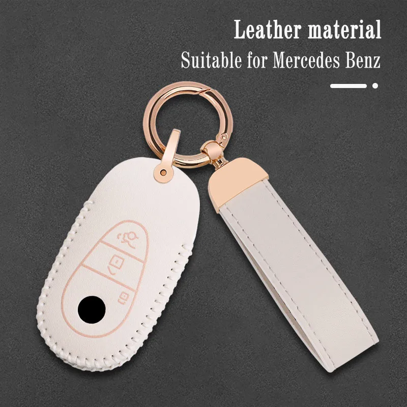 

Stylish Leather Car Key Case Cover For Mercedes Benz C S Class W223 W206 S260L S350L S400L S450L S500L Protector Fob Accessories