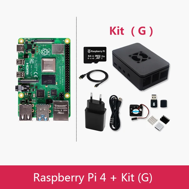 Official Original Raspberry Pi 4 Model B Dev Board or 4b Kit(G) RAM 1GB 2GB 4GB 8GB Core CPU 1.5Ghz 3 Speeder Than Pi 3B+ 2
