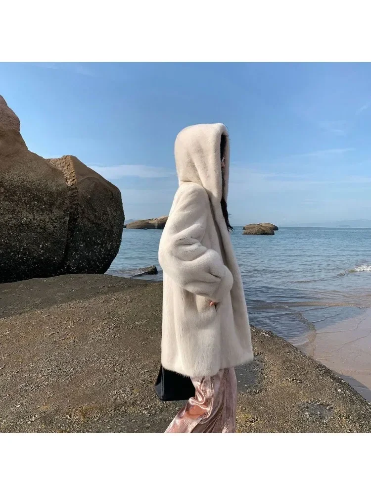 Winter Coat Parkas  for Women Winter Fur Coat Women\'s Imitation Mink Fur Hooded Coat 2023 Winter New Style Jackets for Women