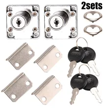 2 Sets Cabinet Lock With Keys Furniture Fittings For Desk Drawers glove Boxes toolboxes electrical Cabinets Furniture Hardware tanie tanio NONE CN (pochodzenie) Brak 35mm STEEL