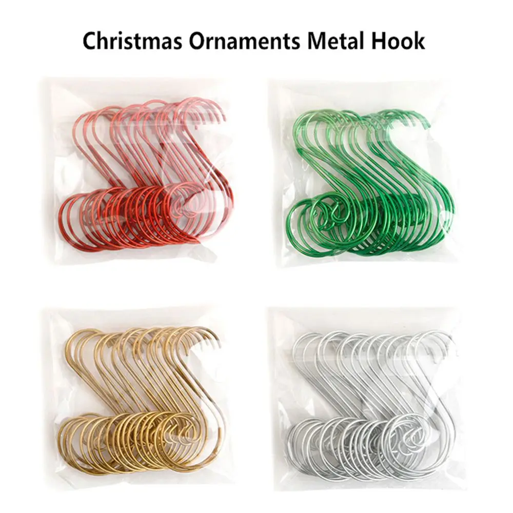 

20Pcs/Set Durable Christmas Ornaments Christmas Decoration S Shaped Xmas Tree Hook Hanger Hooks Metal Hook