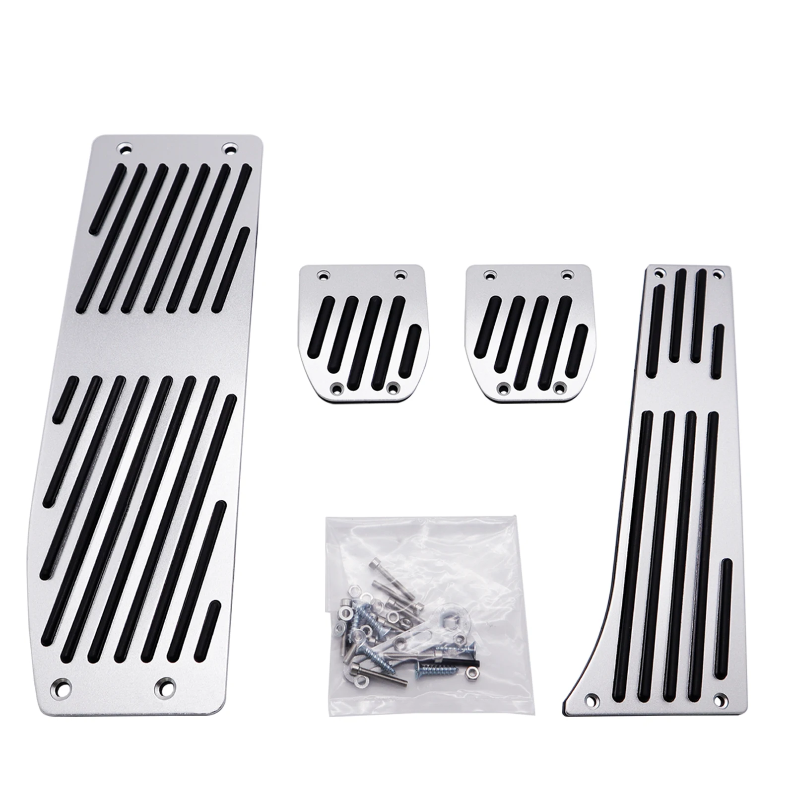Premium Aluminum Gas and Brake Footrest Pedal Set - Automatic and Manual Transmission
