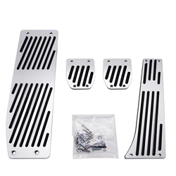 Premium Aluminum Gas and Brake Footrest Pedal Set - Automatic and Manual Transmission (MT)
