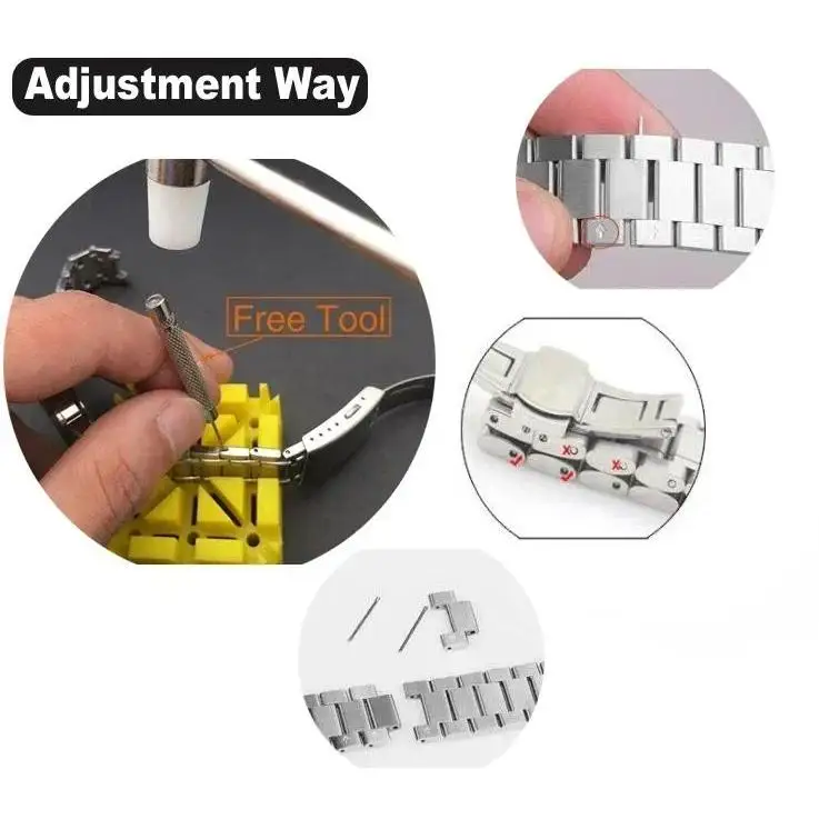 Stainless Steel Watch Strap and Metal Protective Case Set