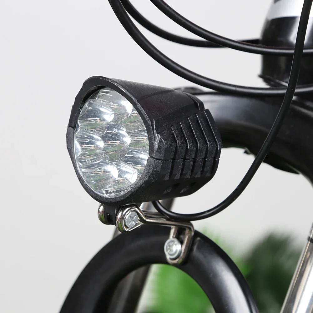 36V 48V 60V E-Bike Horn Light Electric Scooter 4 LED Headlight Front Lamp Waterproof Flashlight Outdoor Cycle Biking Accessories