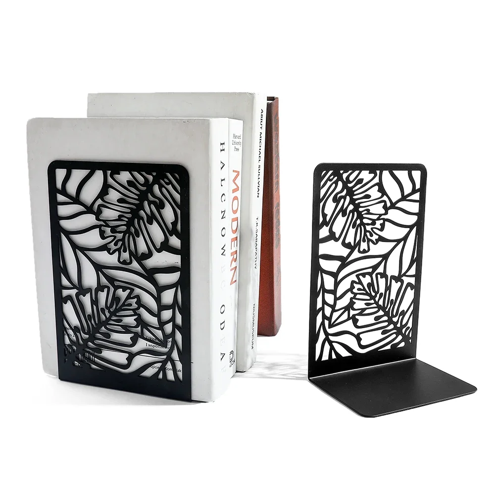 Simple Plant Hollow leaf bookends Retractable Desktop Book Holder File Tidying Tools Office Schoolroom Book Support Book Organizer Book Holder Book Stand