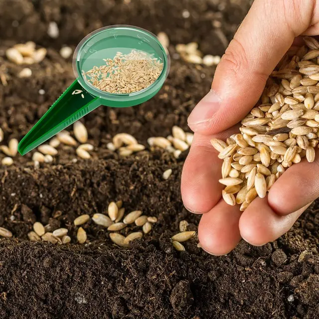 Aranyos, Kézi Kézfogási Palánták Vetőmag -Adagoló Kerti Ültető Vetőmagos Otthoni Műtrágya Virág Ültetési Eszköz 6Db - Image 2