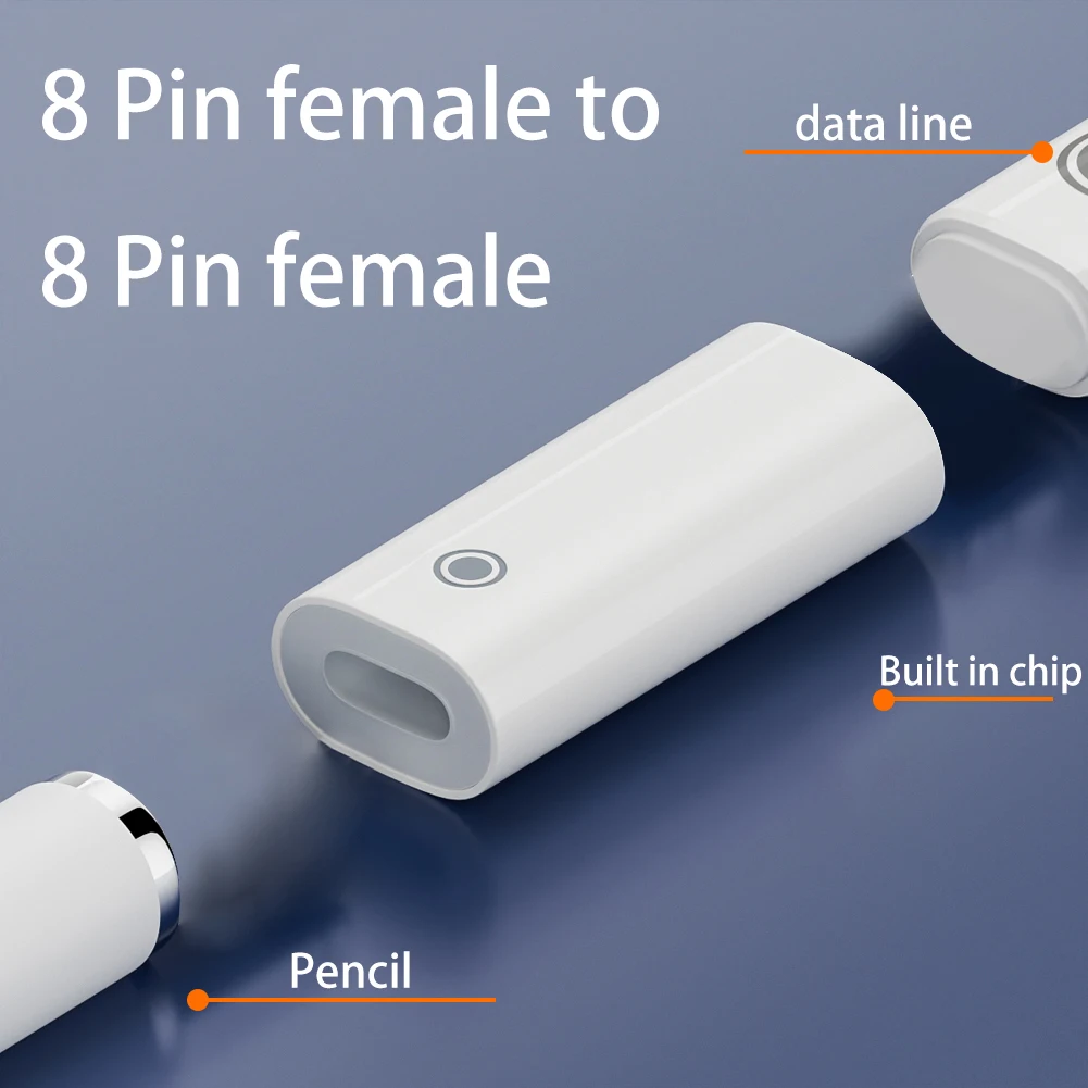 Female To Female Stylus Tablet Charging Adapter 8 Pin To Type-C/8 Pin Mini Touch Stylus Pen Power Connector for Appl