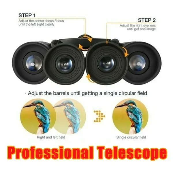 Telescope Binoculars 9000x25 HD Folding Mini Long Range For Hunting Sports Outdoor Camping
